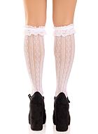 Cute knee socks, lace ruffles, hearts